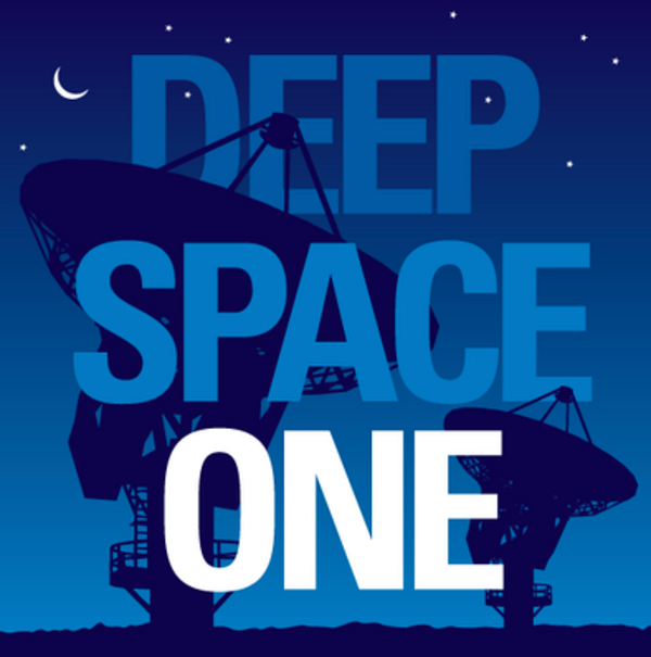 The image features a stylized graphic representing the SomaFM radio station 'Deep Space One'.