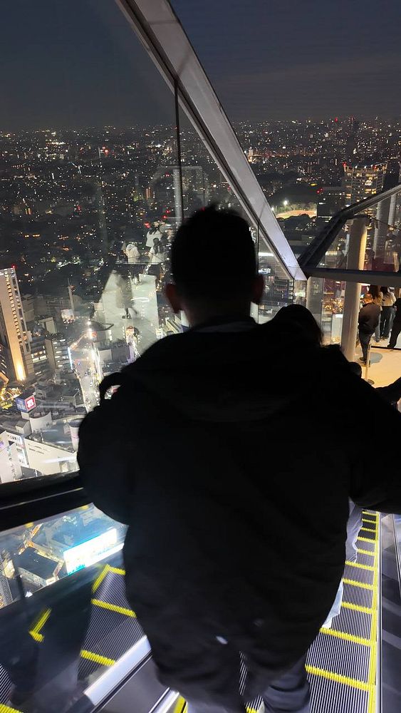 Scenic view of a traditional Japanese street lined with trees and power lines on a bright day