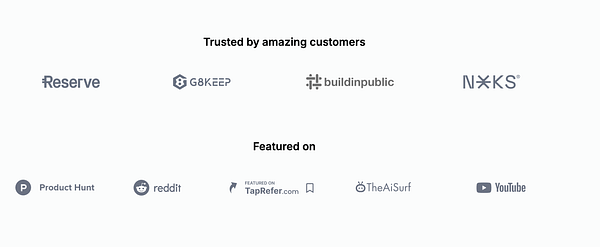 The image displays a collection of logos and brand names, highlighting customer trust and featured platforms.