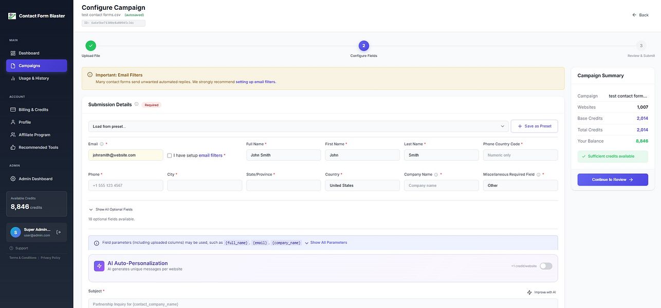 Contact Form Blaster