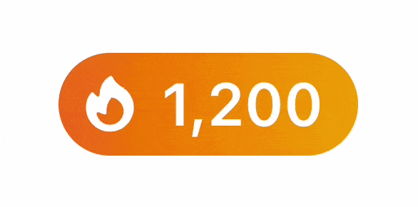 Screenshot of a digital streak tracker showing '1,200 Day Streak!' achievement on the WIP platform.