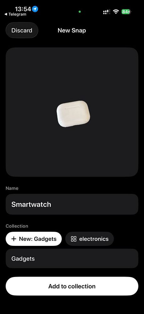 Screenshot of an app screen showing image recognition results with multiple item scores and a list of detected objects.