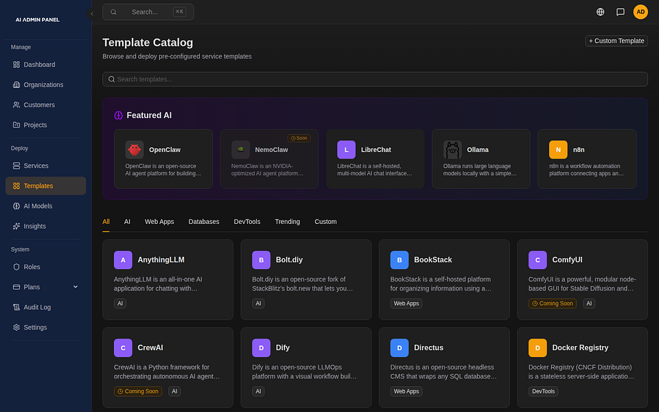 AI Admin Panel