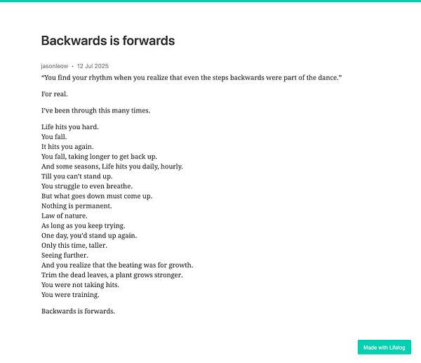 A reflective piece of writing discussing resilience and growth through challenges.