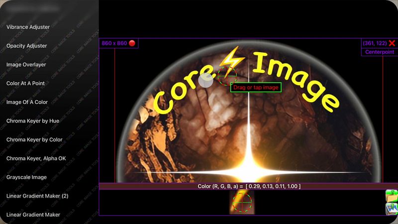 Screenshot of Core Image Tools