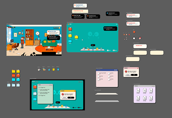 Game inventory UI screen showing various item categories, items, and character equipment slots with a visually rich fantasy theme.