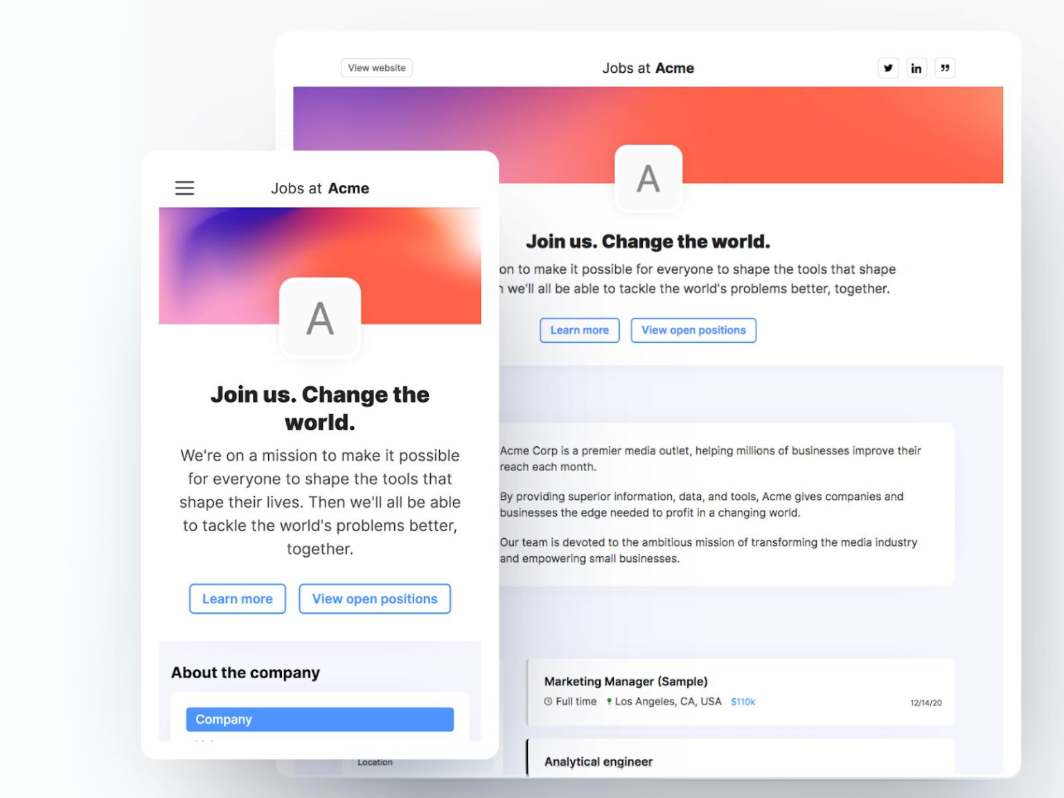 CareerPage: Start a career page for your company in minutes