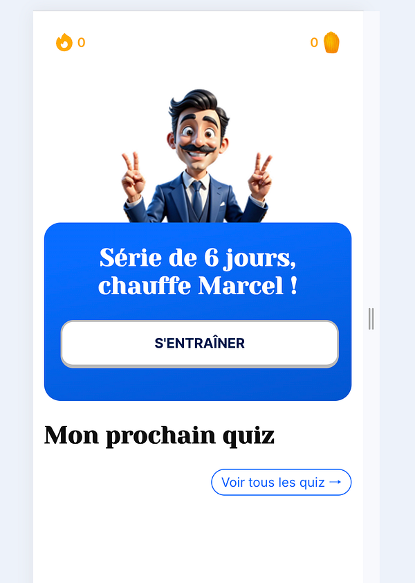 The image features a colorful app dashboard with a cartoon character and interactive elements.