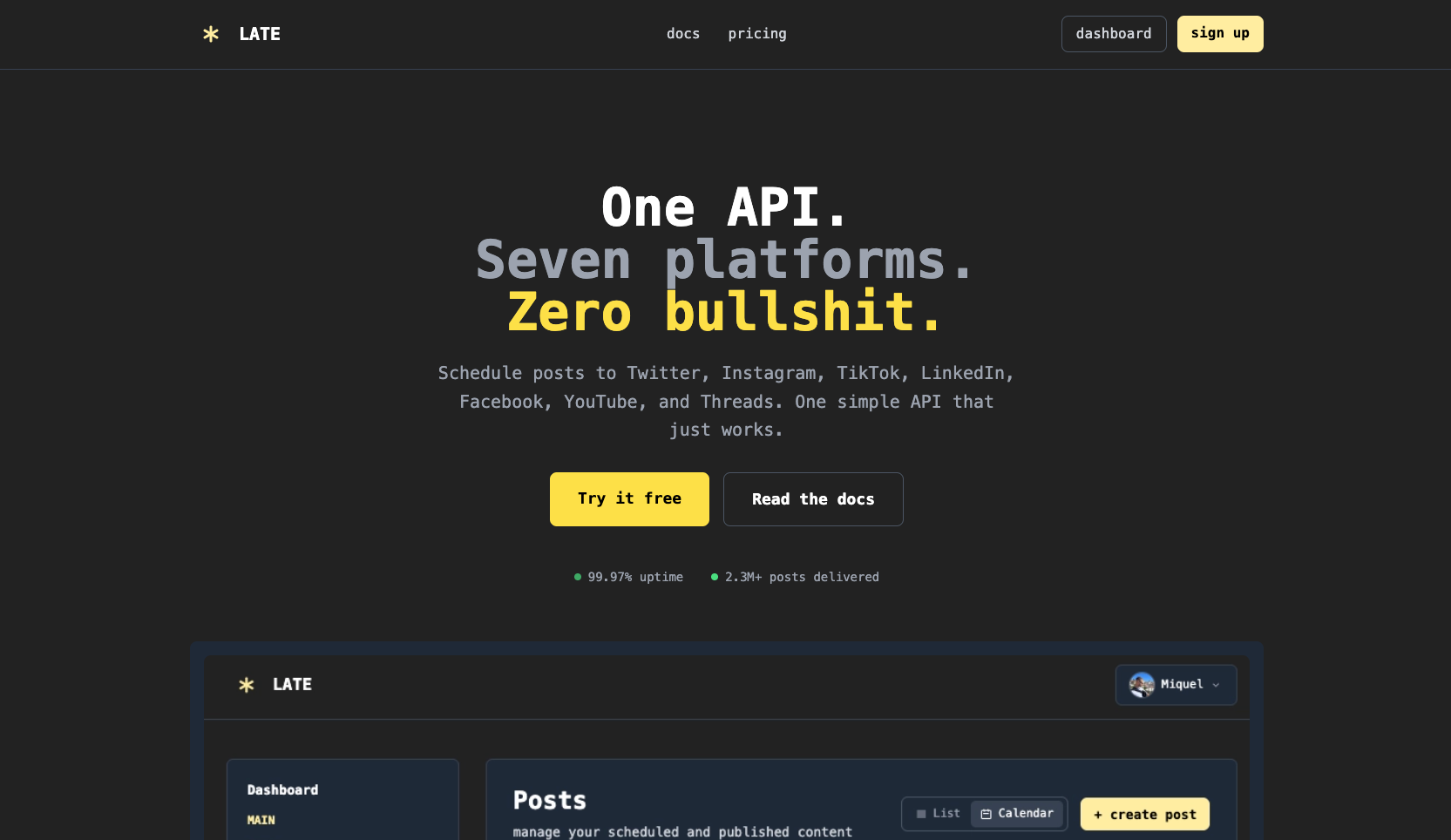 Late: Social Media Scheduling API