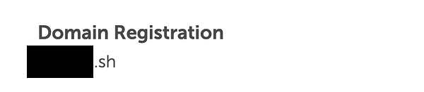 Screenshot of the domain purchase confirmation page for the domain 'example.com'.