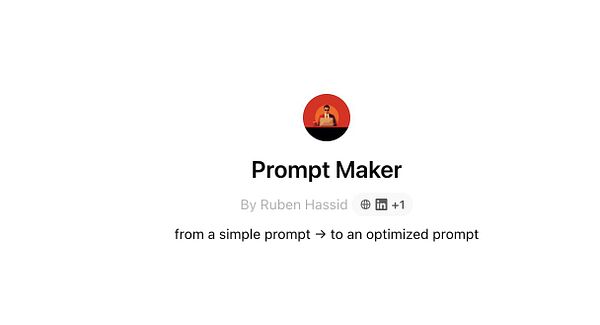 The image features a promotional graphic for a tool called 'Prompt Maker'.