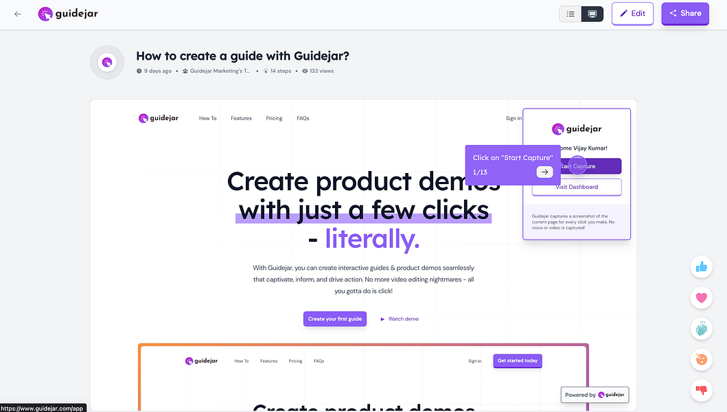 Guidejar: Create interactive product demos seamlessly | BetaList