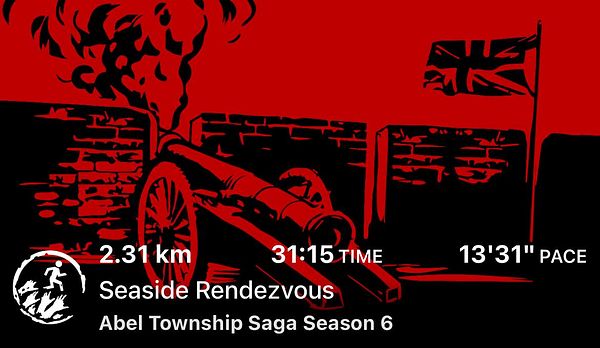 A digital running summary featuring a cannon and a red background.