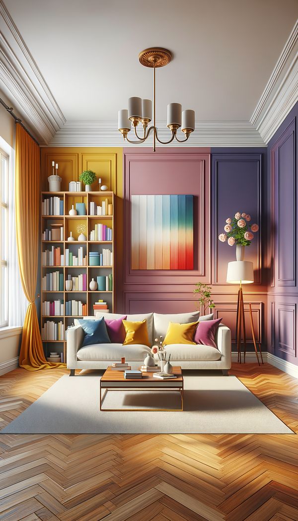A beautiful living room showcasing walls painted with vibrant, pigment-based paint, highlighting the rich and long-lasting color.