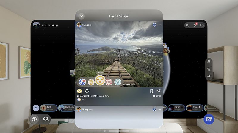 Screenshot of mapnow - moments on a map