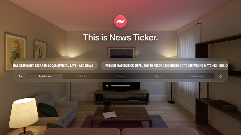 Screenshot of News Ticker