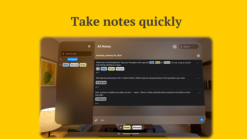 Screenshot of HashTagNotes