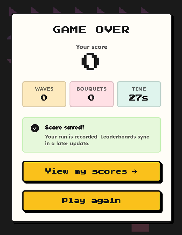 Screenshot of a game interface showing the game 'B-Dodge' in progress with an on-screen menu.