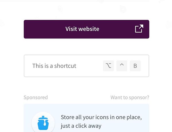 The image displays a website interface featuring shortcuts and a sponsored content section.