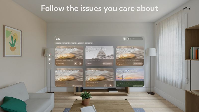 Screenshot of IssueVoter: Congress & Bills