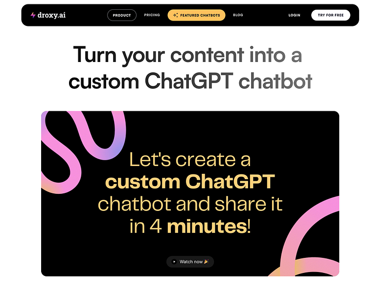 Droxy: Build custom ChatGPT chatbots in seconds | BetaList