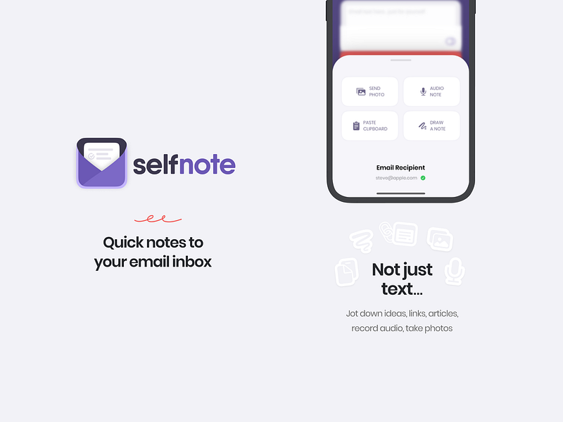 Selfnote: Send notes and reminders to your email inbox | BetaList