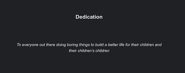 The image features a dedication page from a book.