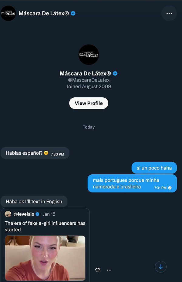 A stylized digital portrait of a woman with vibrant blue hair and colorful facial accents, rendered in a futuristic, neon-lit art style.