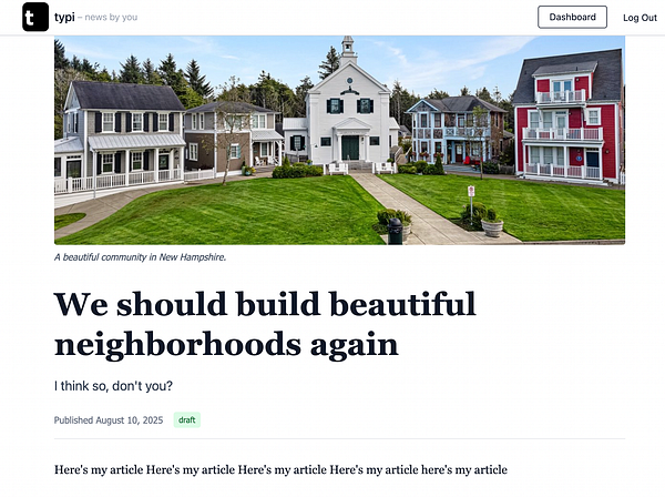 The image features a picturesque community in New Hampshire with charming houses and a well-maintained lawn.