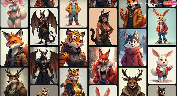 A collage of various anthropomorphic characters, showcasing a mix of furry art styles.