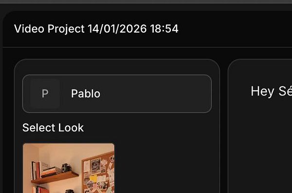Screenshot of an actor selection interface showing a male actor's image and related options.