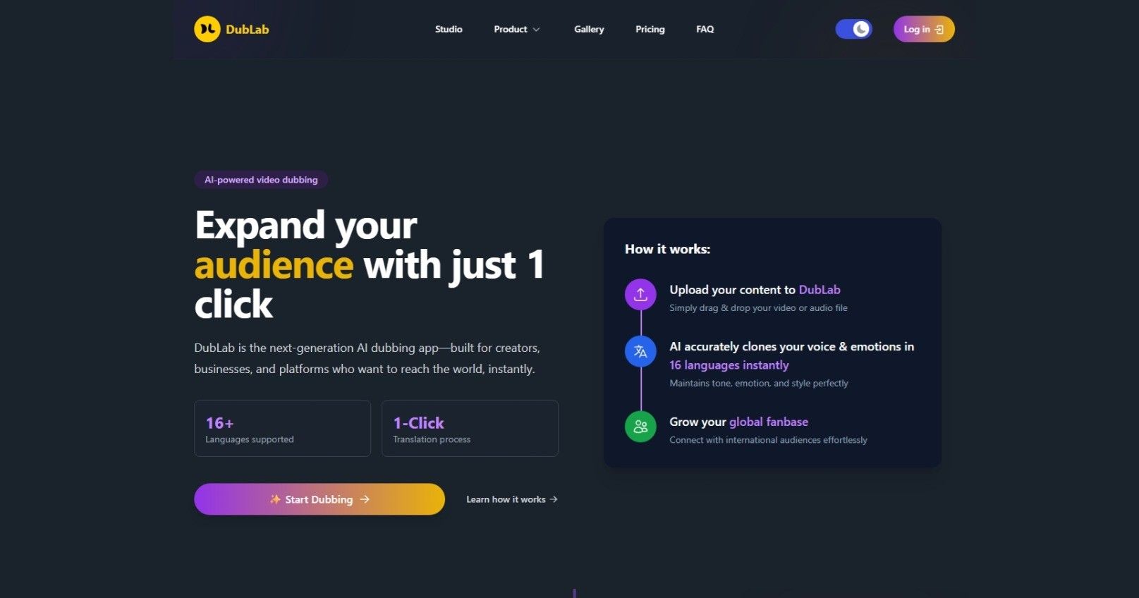 DubLab App: Expand your audience with just 1 click | BetaList