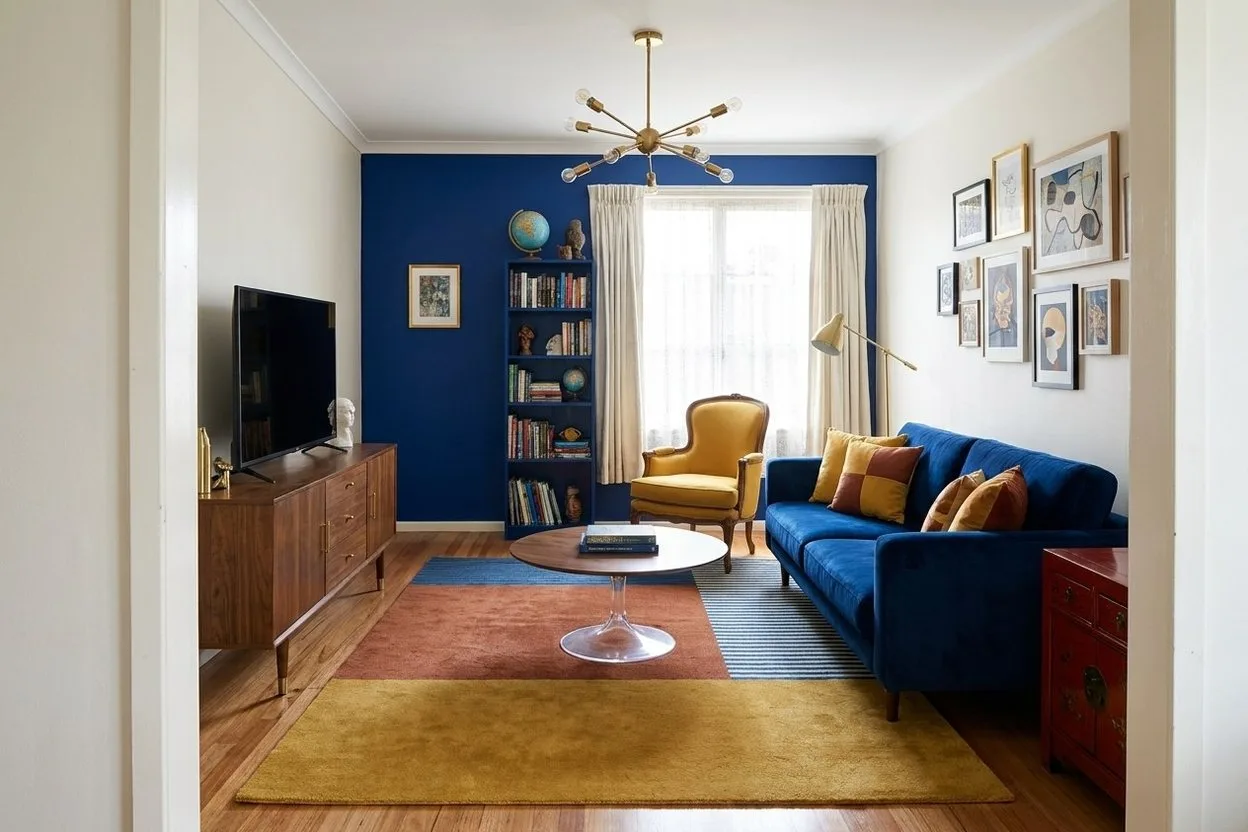 The same living room in the Eclectic style