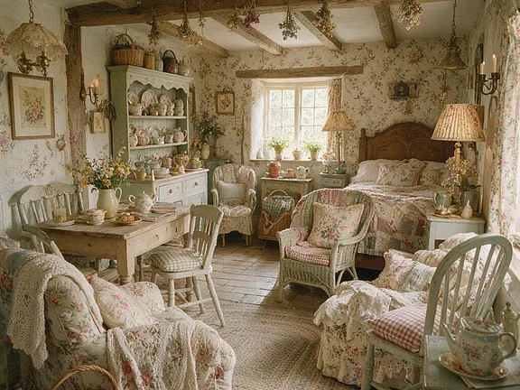 A room in the Cottagecore style