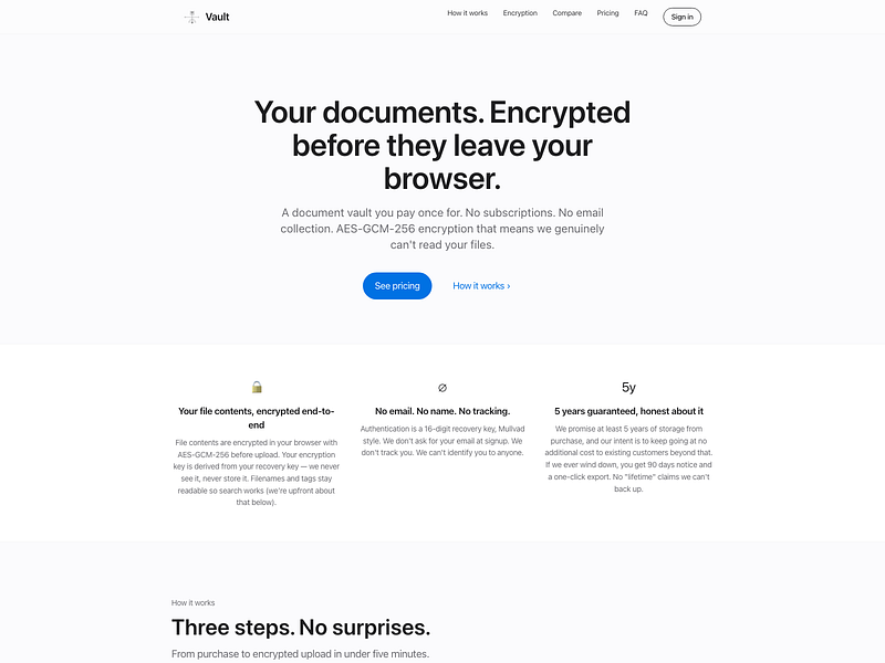 Permanent Document Storage