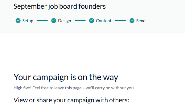 The image displays a user interface for a newsletter campaign management tool.