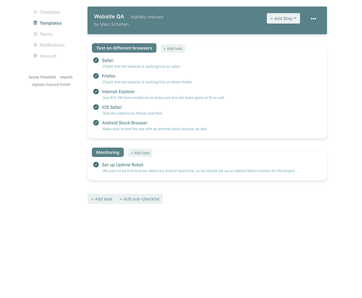 Active Checklist